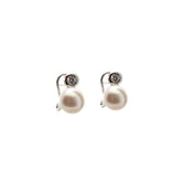 YOU AND ME - pearl and zirconia earrings 10x12mm